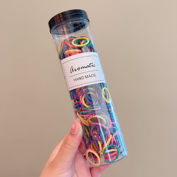 Sæt med 300 elastiske hårbånd - pastel type IV, blanding af farver
