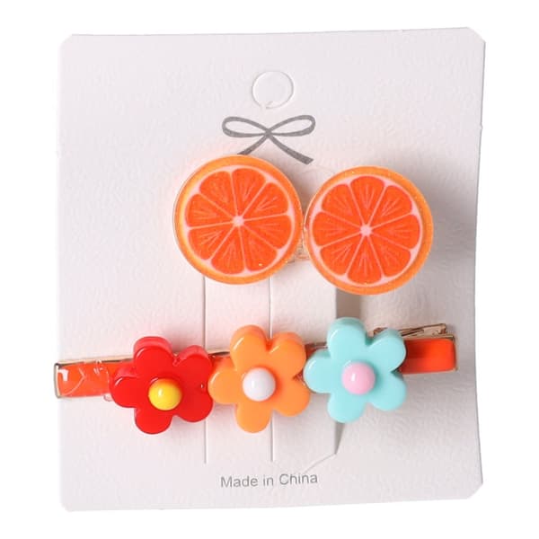 Set med 2 hårspännen - orange