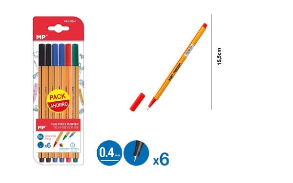 Sæt MP fineliners 6 stk.