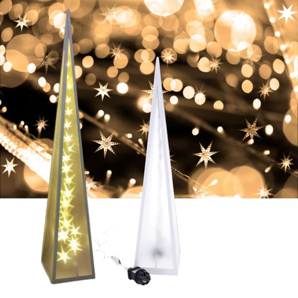 LED-pyramidi Pyörivät tähdet 13*13*60cm