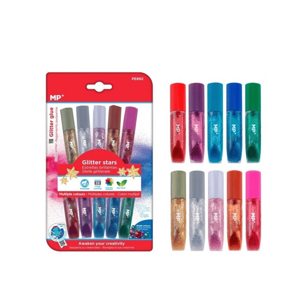 Flydende glitterlim 10 farver / 6 gr. MP