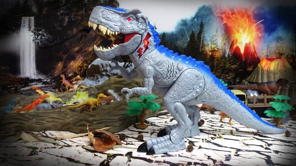 Mighty Grey Blue Dinosaur fra Dragon-i Toys