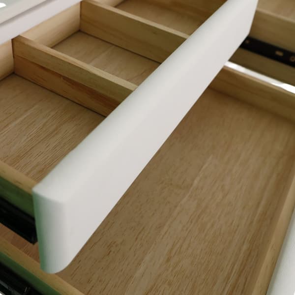 Marmurek LED kosmetik sminkebord/ møbelsæt, Ana bordplade 80 cm - hvid