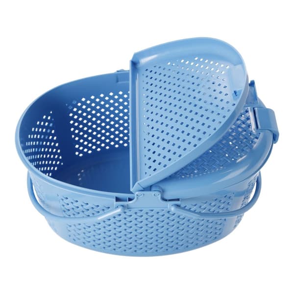 Lukket picnickurv - oval blå, POLSK PRODUKT