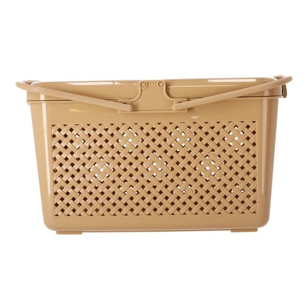 Stängd picknickkorg - rektangulär, beige, POLSK PRODUKT