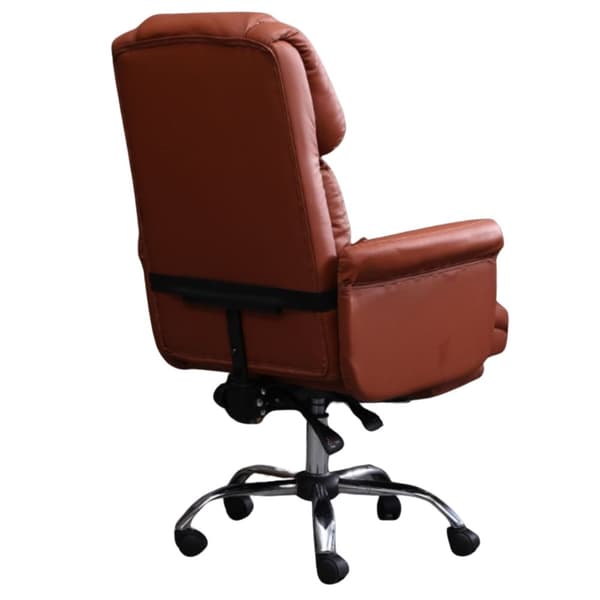 Premium Elegance Office -nojatuoli jalkatuella - ruskea nahka