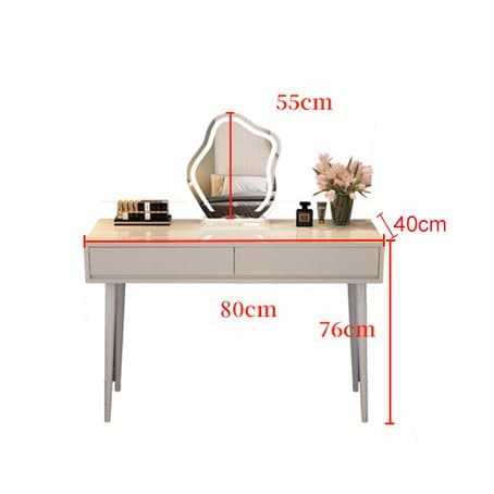 Kosmetisk sminkbord i fransk stil / möbelset, topp 80 cm - vit