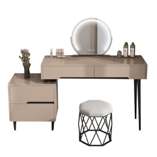 LOFT kosmetiskt sminkbord / Möbelset, topp 80 cm - grå färg