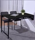 Miniatyrbillede 2 af 5: Udtrækbart klapbord med væghængt hylde - sort valnød