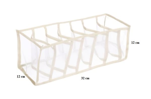 Garderobsupplägg med 7 fack för underkläder - grå