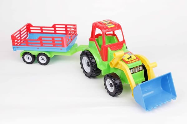 Traktor med læsser og trailer – model 084