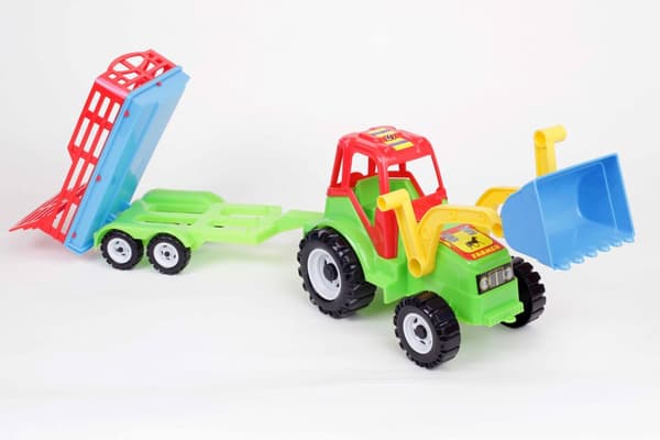 Traktor med læsser og trailer – model 084