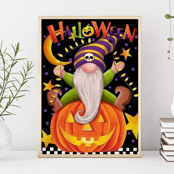 Diamantbroderi/ 5D-billede/ Diamantmosaik/ Diamantmaleri - Halloween, størrelse 40x50 cm