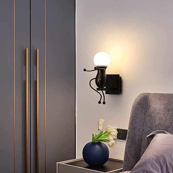Loft enkelvägglampa/lampett - svart, typ VI