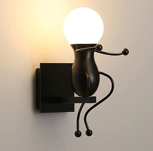 Loft enkelvägglampa/lampett - svart, typ VI