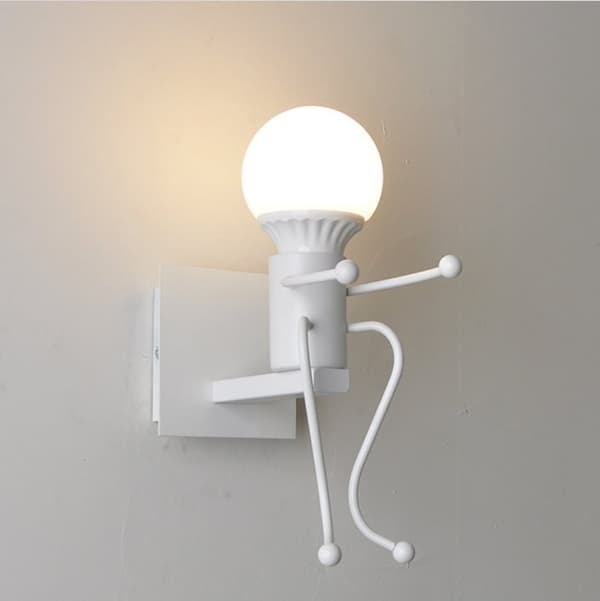 Loft enkel vägglampa / vägglampa - vit, typ VIII