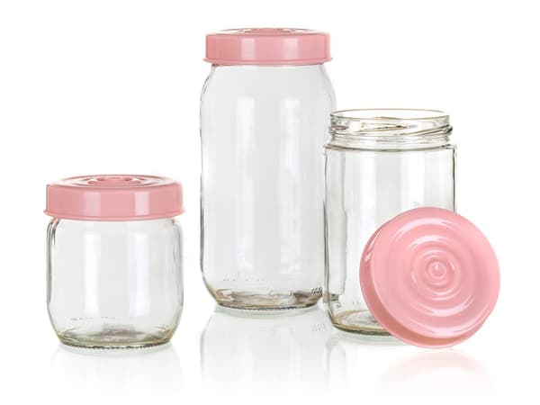 LINZI glaskrukker, 3 stk, pink
