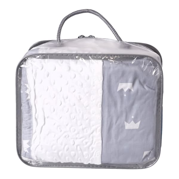 Babykokong / Babynest 90*50CM - grått mönster med en krona