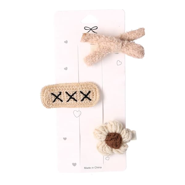Set med 10 härliga hårspännen - beige, boho stil