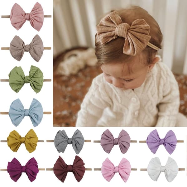 Baby pandebånd med sløjfe - lys pink