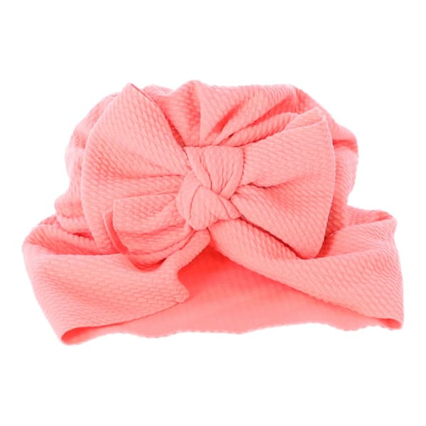 Baby turban med sløjfe, pigehue - pink