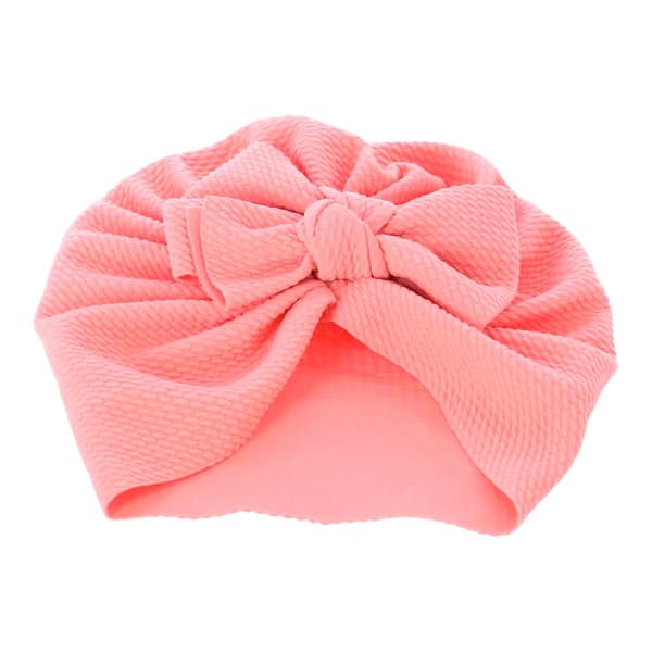Baby turban med sløjfe, pigehue - pink
