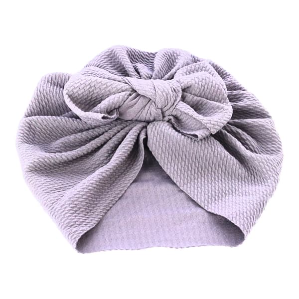 Baby turban med sløjfe, pigehue - grå