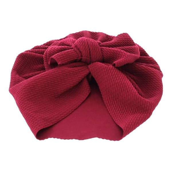 Baby turban med sløjfe, pigehue - bordeaux