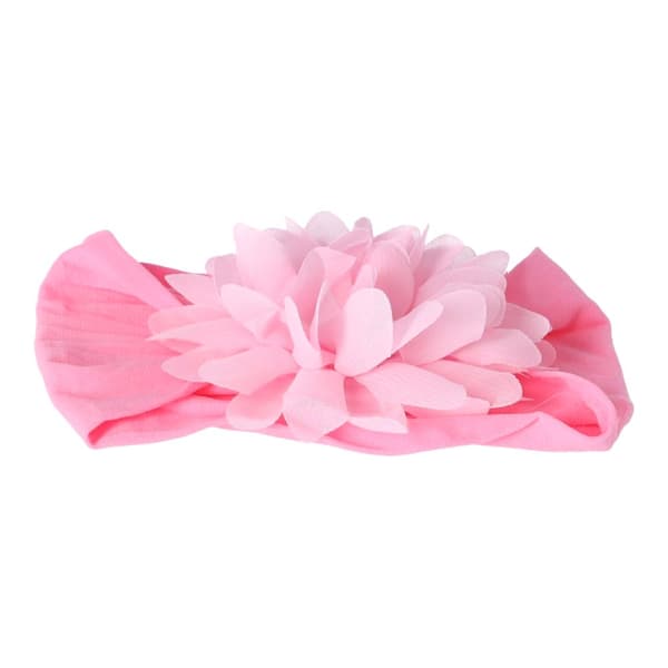 Baby pandebånd med en blomst - lys pink, bred