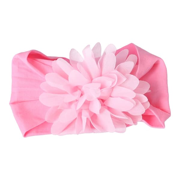 Baby pandebånd med en blomst - lys pink, bred