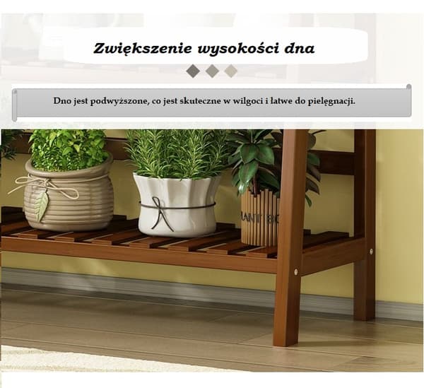 Monitasoinen, puolisuunnikkaan muotoinen hylly, kukkateline/3-kerroksinen kukkateline, 70 cm