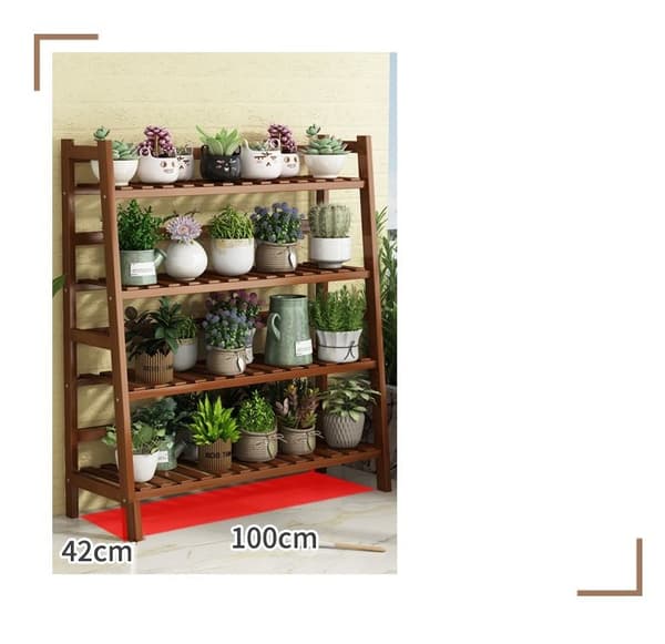 Trapezhylde i flere niveauer, blomsterstativ/ 4-lags blomsterstativ, 50 cm