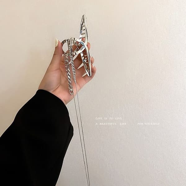 Chain of Glow - Dekorativ klip, sølv hårclip