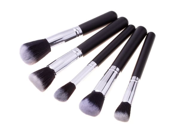 Sæt med 15 makeup børster + etui - sort