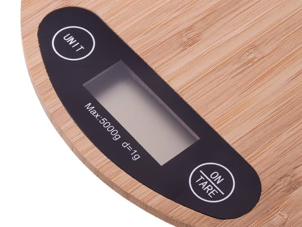 Elektronisk köksvåg i trä 5 kg bambu