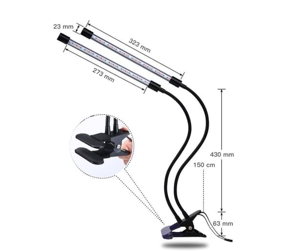 LED-lampa för att odla växter hemma eller på kontoret