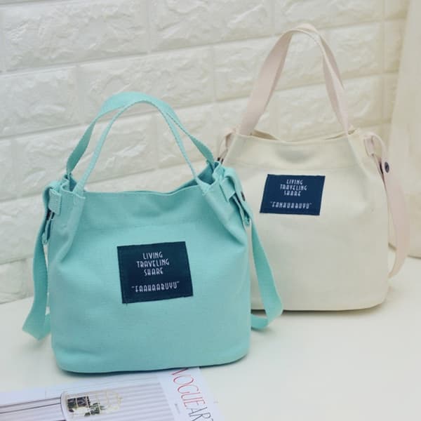 Messenger bag i tyg - rosa