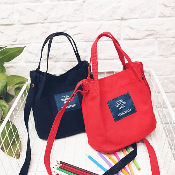 Messenger bag i tyg - rosa