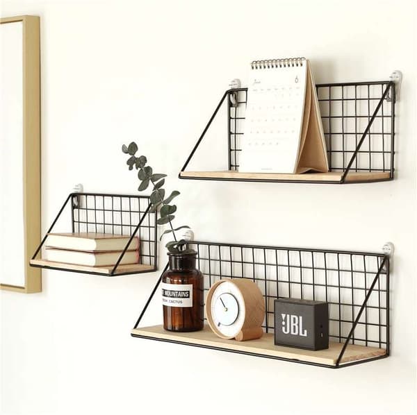 LOFT-tyylinen seinähylly, skandinaavinen, 45 x 12 cm - musta
