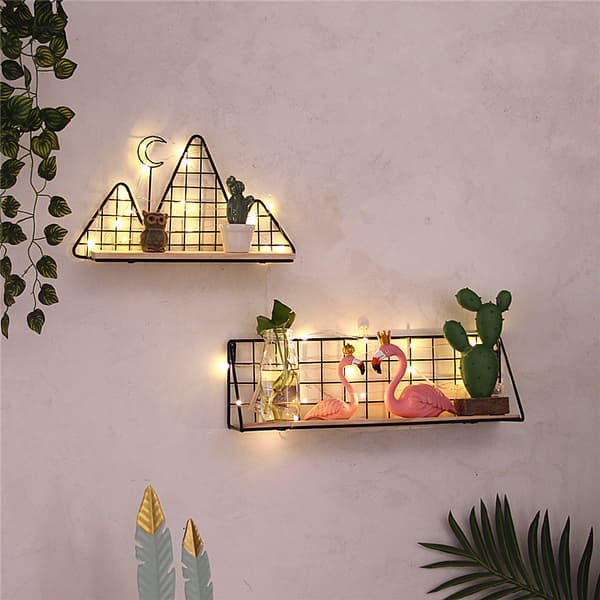 LOFT-tyylinen metallinen seinähylly 45 x 13,5 cm - musta