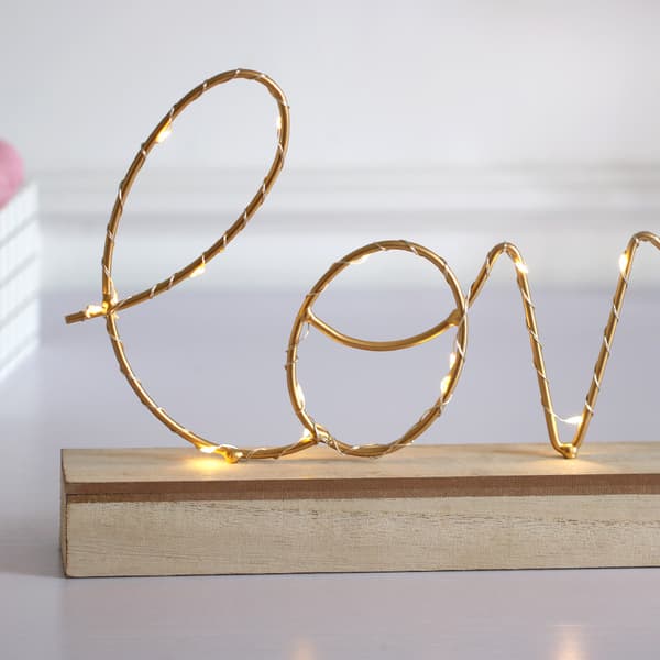 Stående dekoration "LOVE" med LED-belysning