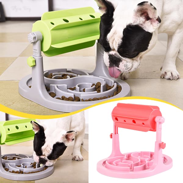 Interaktiv hundefoderdispenser – pink