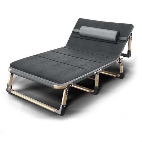 BUSINESS hopfällbar campingsäng, PREMIUM kanot 75 cm - mörkgrå