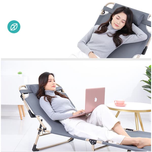 BUSINESS foldbar campingseng, kano PREMIUM 75 cm - grå farve 3