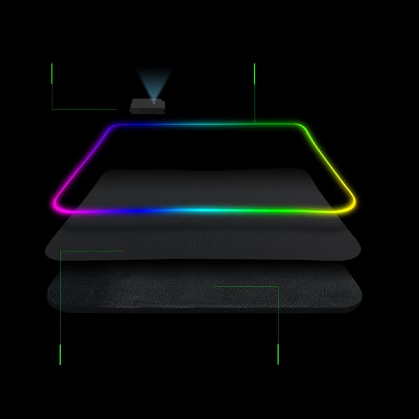 RGB LED pelihiiri ja näppäimistö alusta, koko 25x35cm