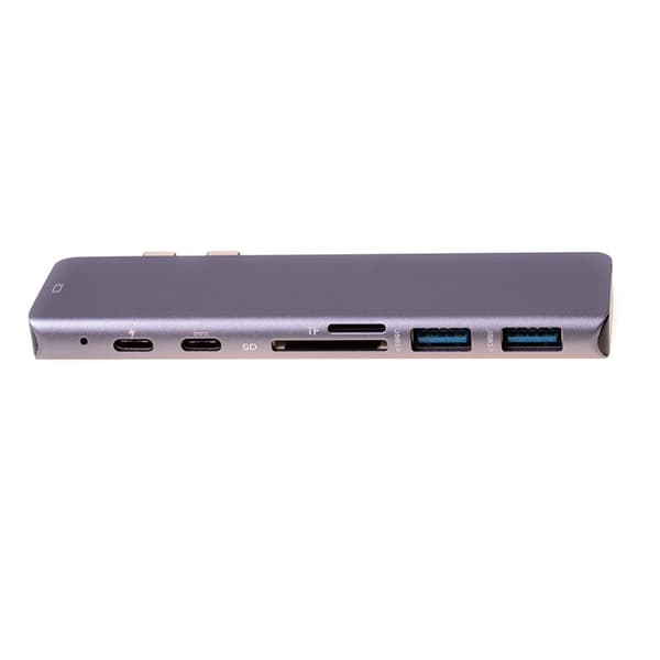 Adapter 7i1 HUB USB-C HDMI 4K SD Macbook Pro / Air - Grå