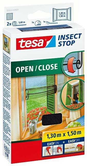 TESA RULLBART FÖNSTER MYGGNET, SVART 1,3 m x 1,5 m