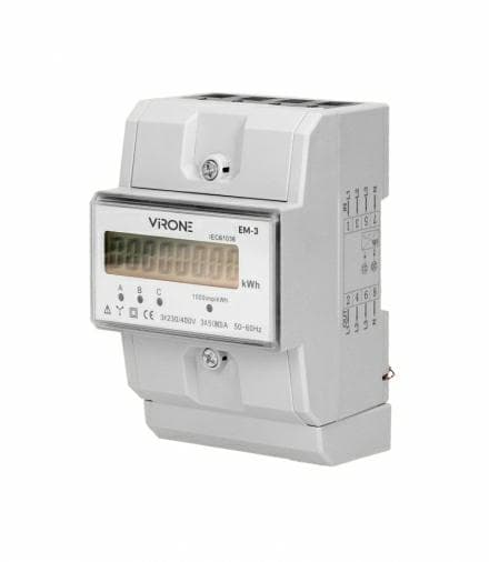 ORNO 3-fas elmätare, 80A, MID, 3 moduler, DIN TH-35mm