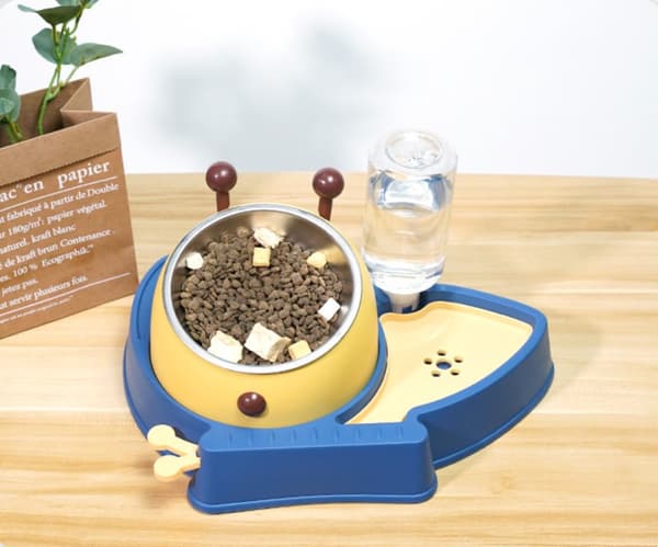 AquaPet 2-i-1 skål - Automatisk vanddispenser til hunde og katte (blå)