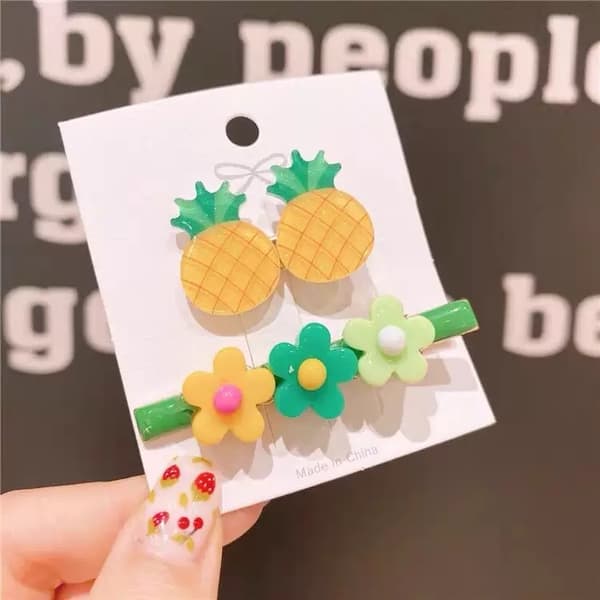 Set med 2 hårspännen - ananas